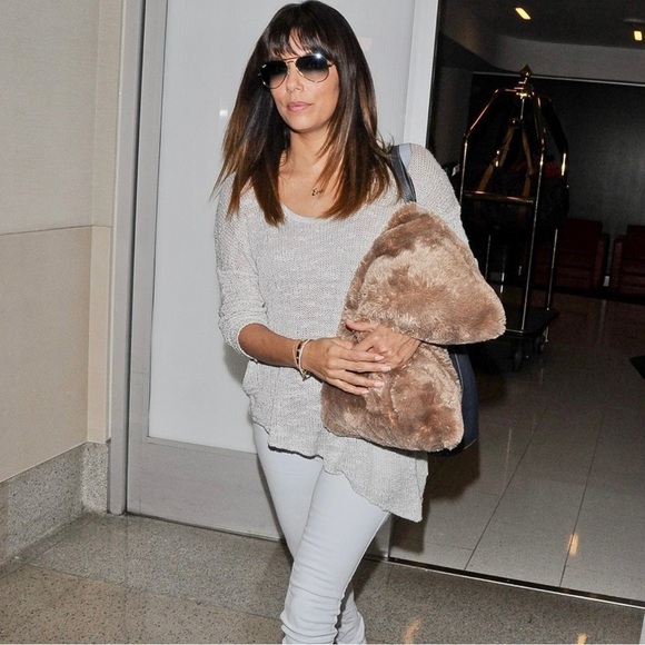 NWOT Helmut Lang Petite Gray Asymmetrical Scoopneck Pullover Woven Sweater - Picture 2 of 12